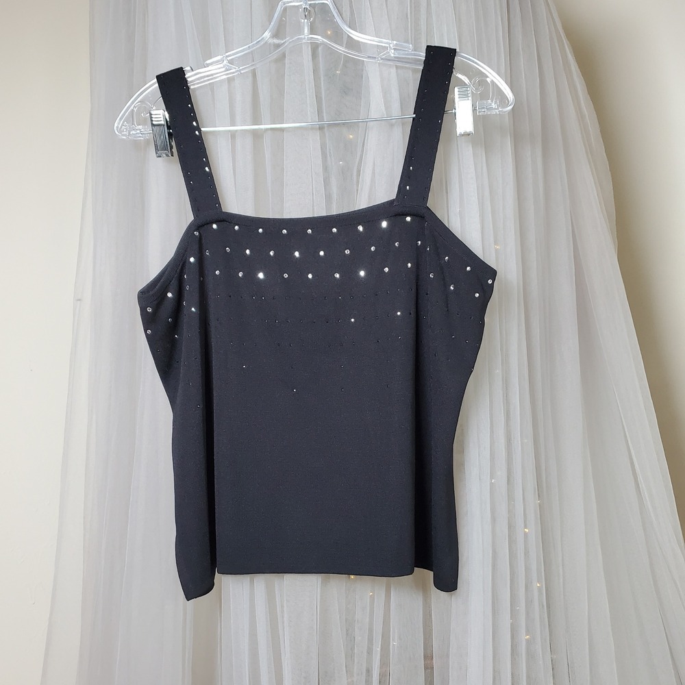 Vintage Misook Old‎ Money Mob Wife Tank Top Coastal Grandmacore Size L Designer